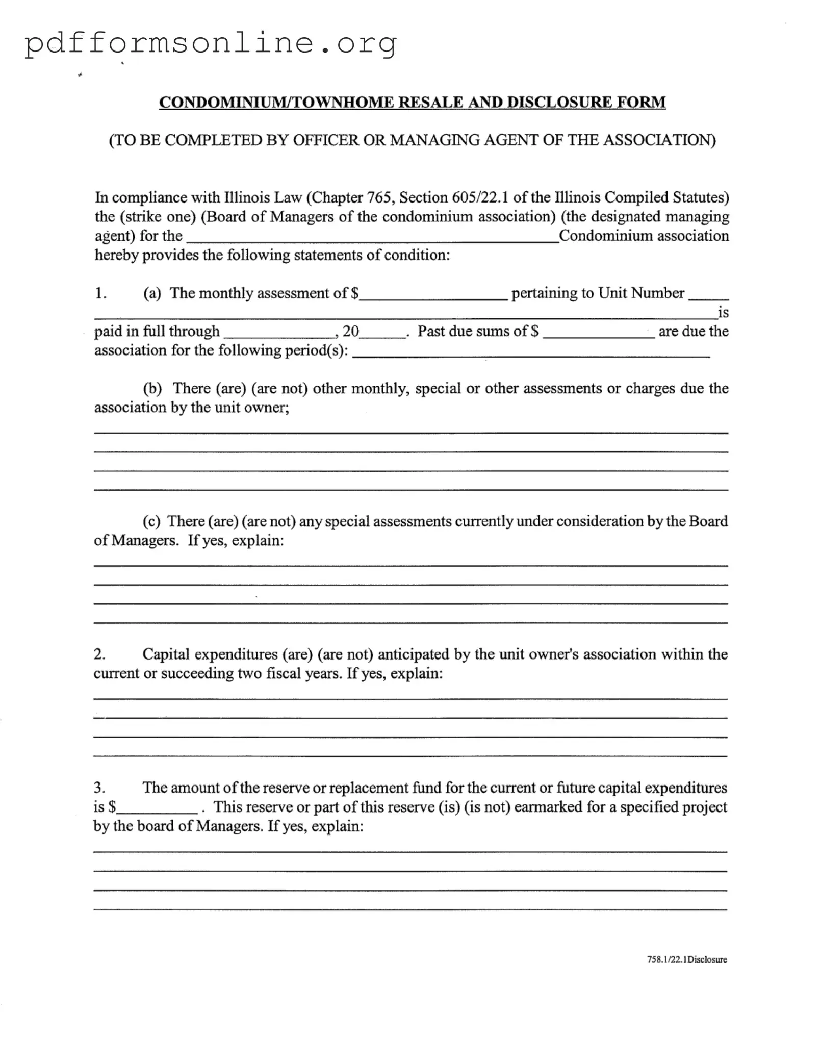 Act 221 Disclosure Template