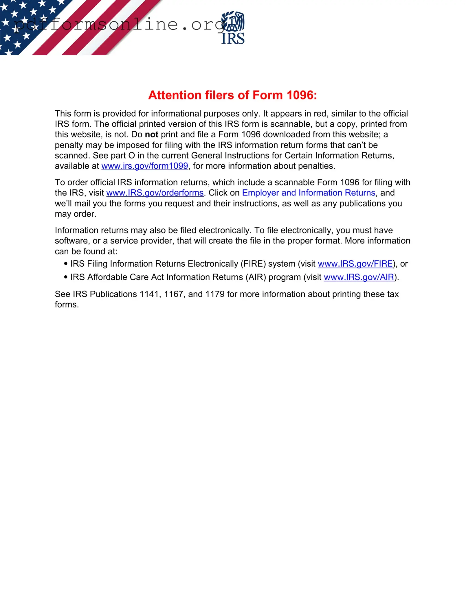 IRS 1096 Template