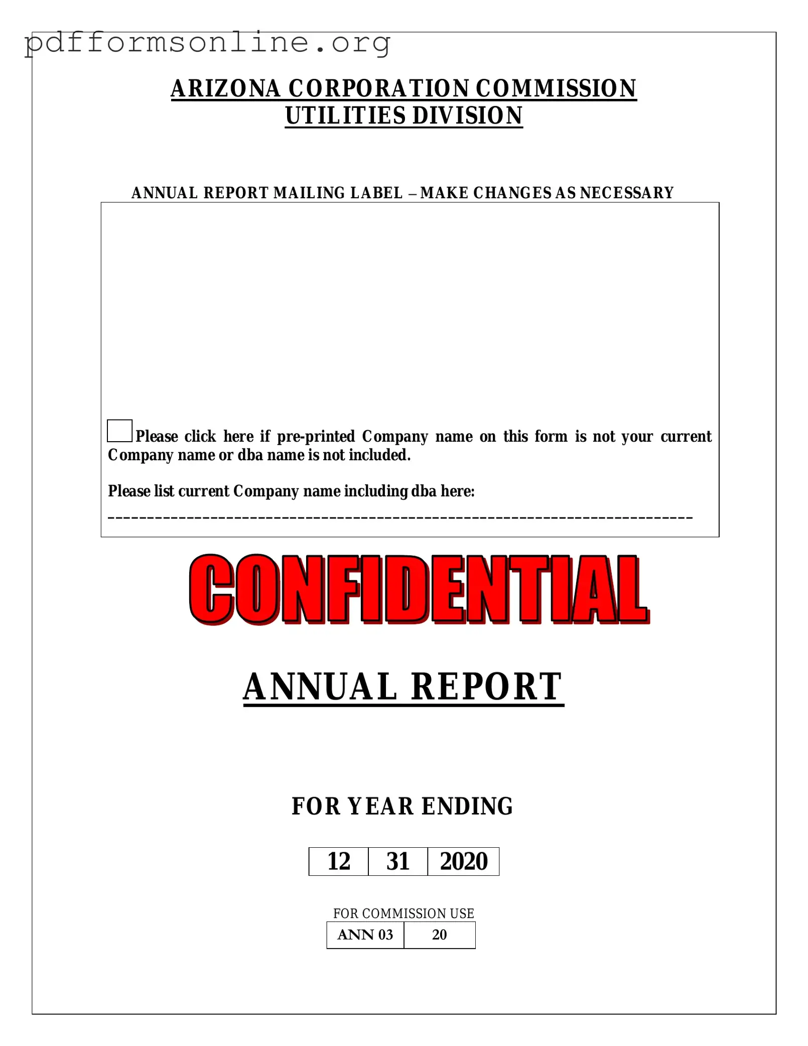Arizona Annual Report Template