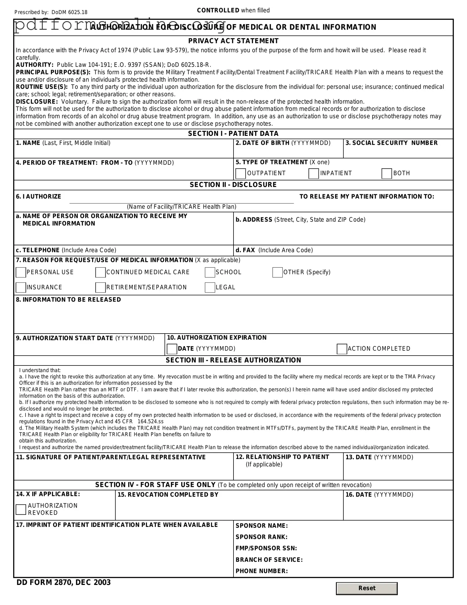 DD 2870 Template