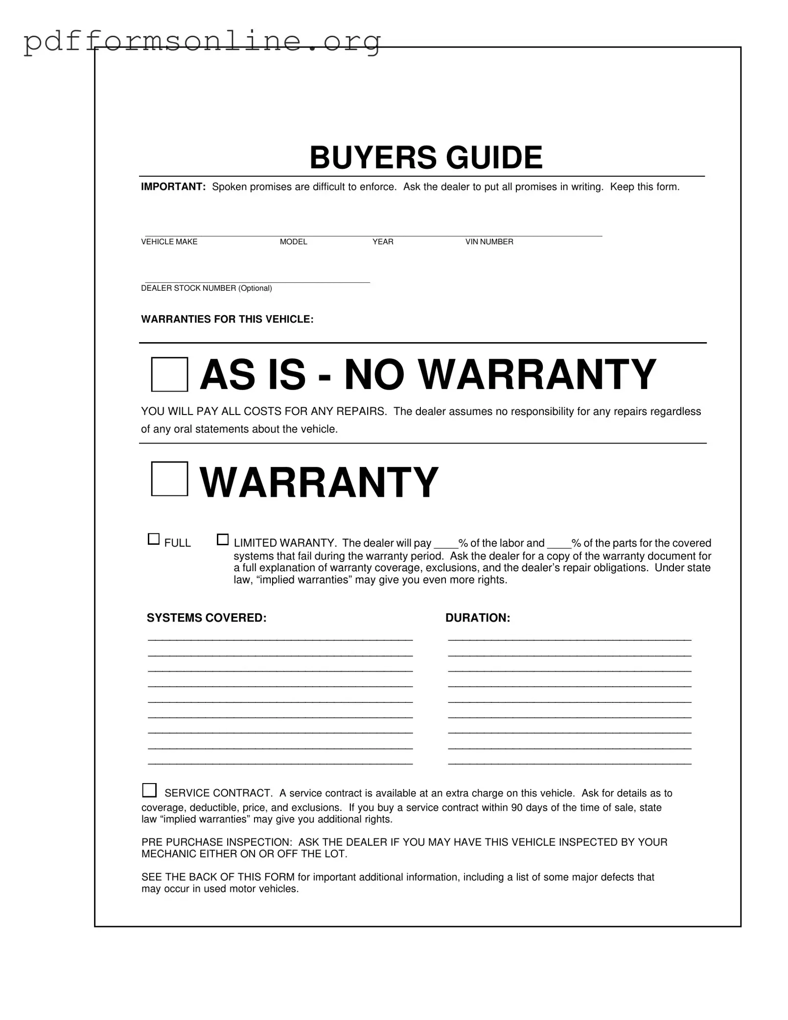 Buyers Guide Template