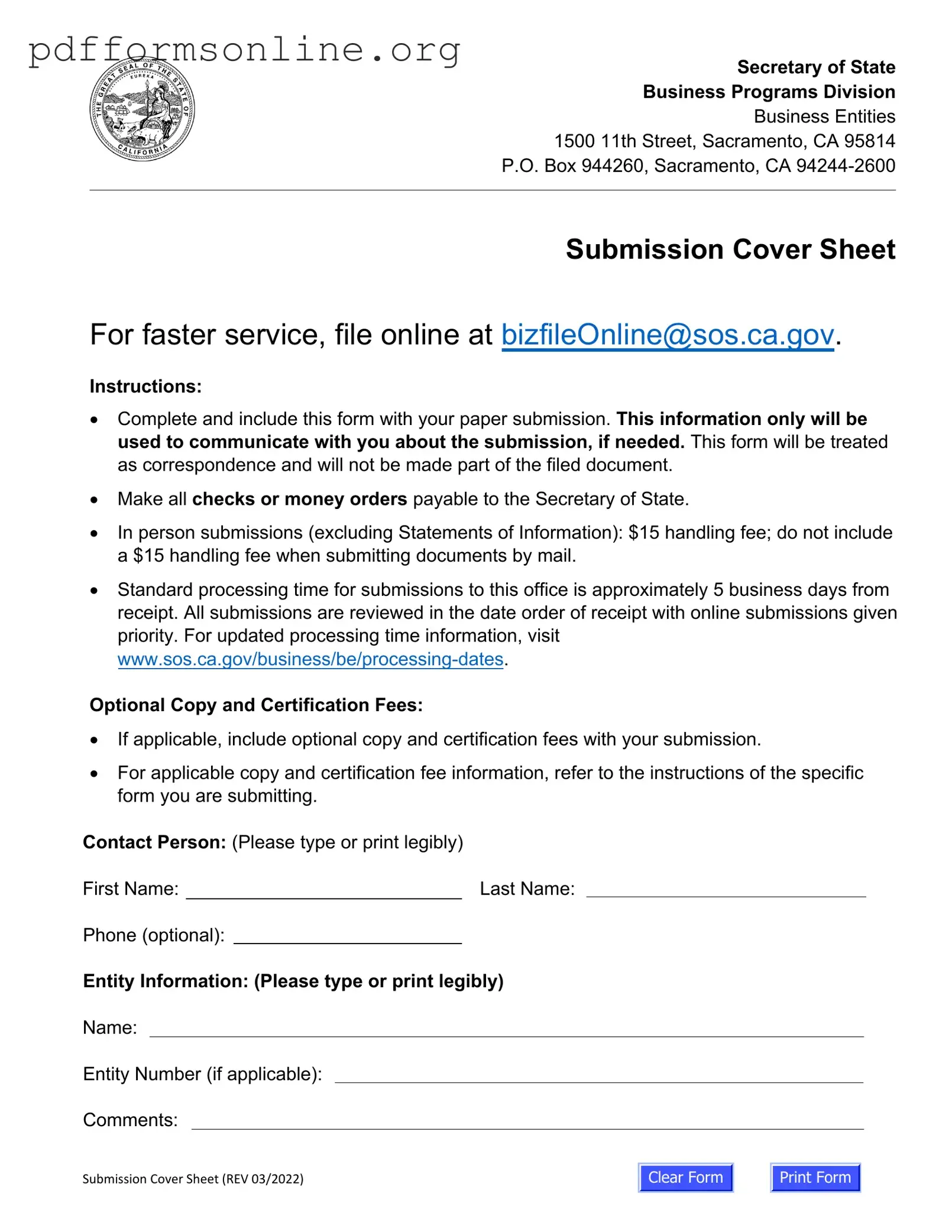 California Llc 1 Template