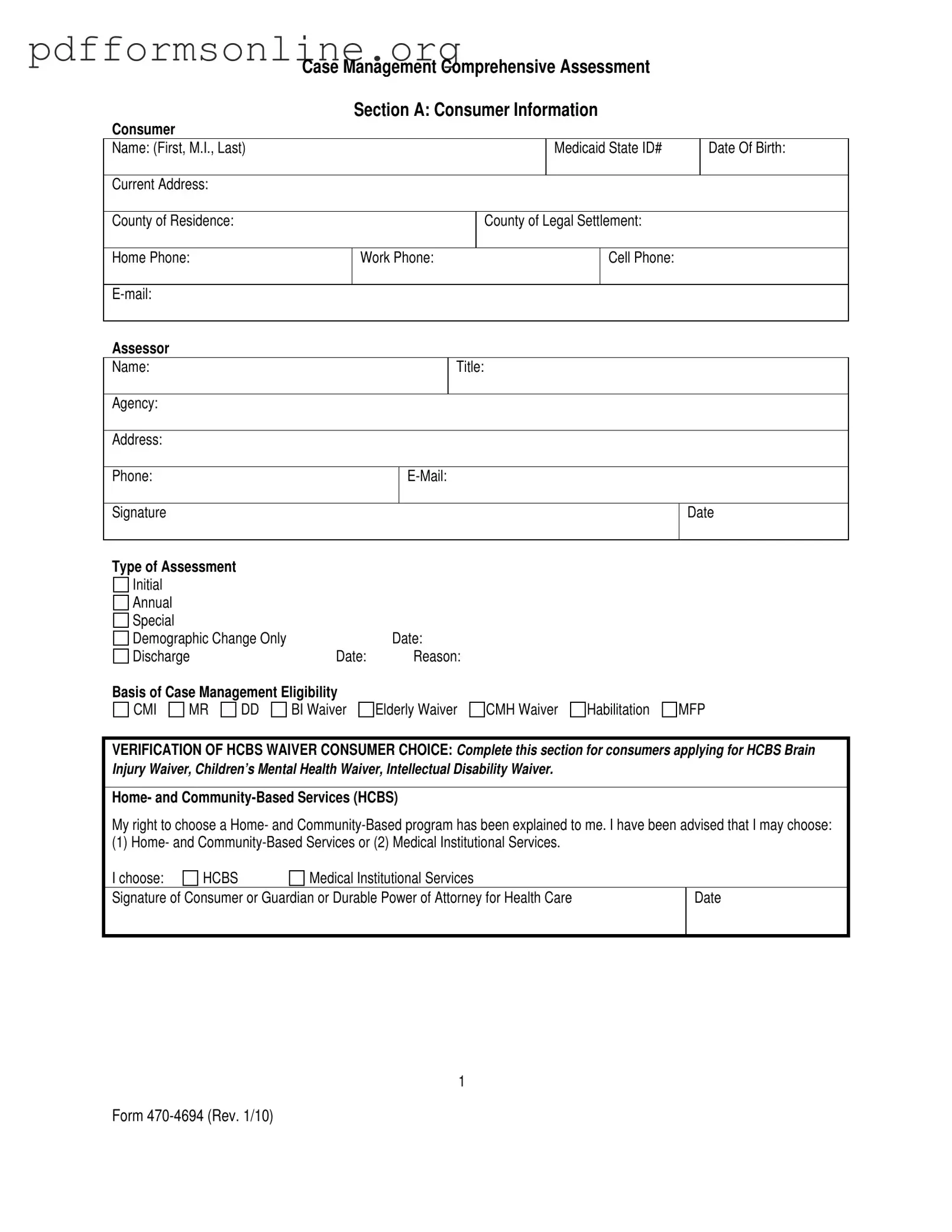 Case Management Assessment Template