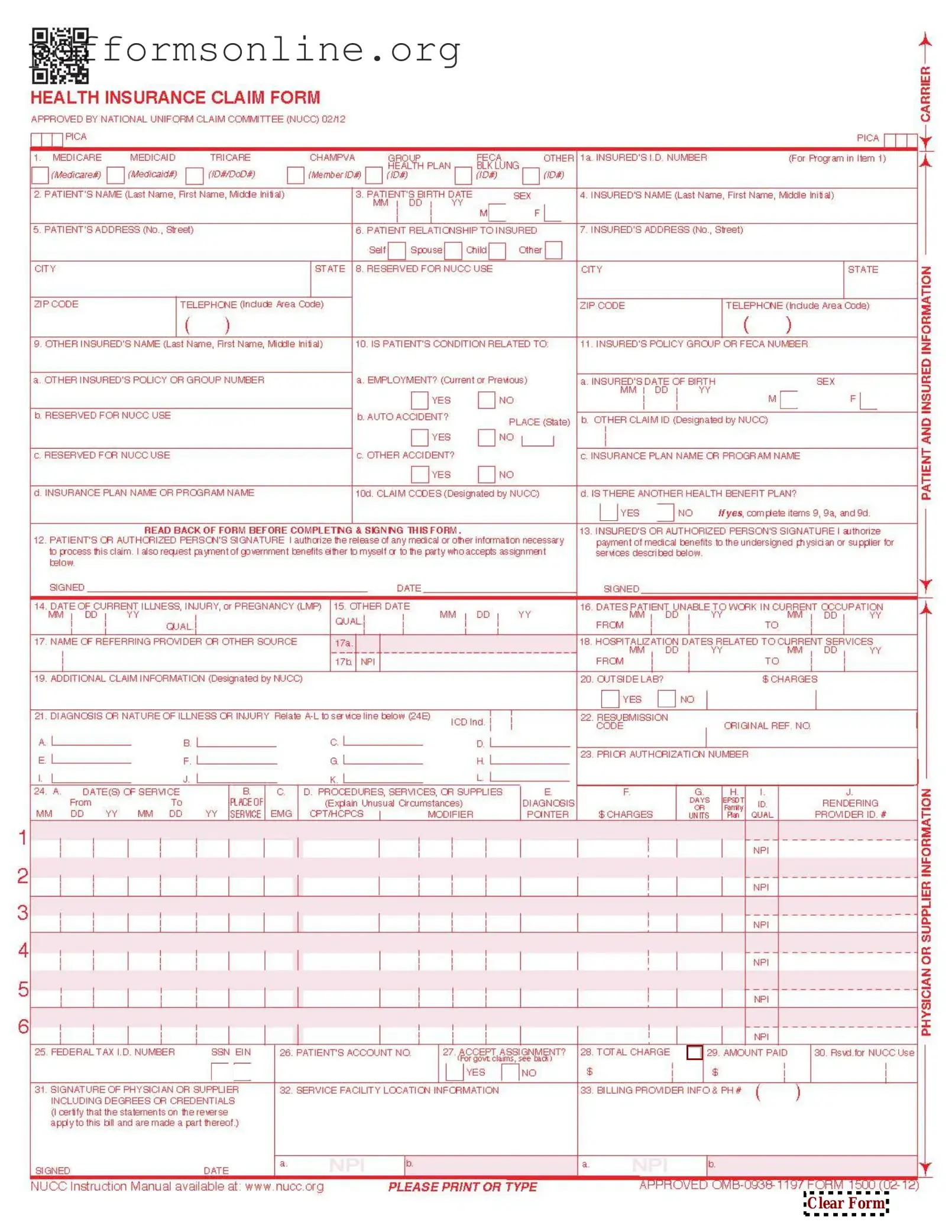 CMS 1500 Template
