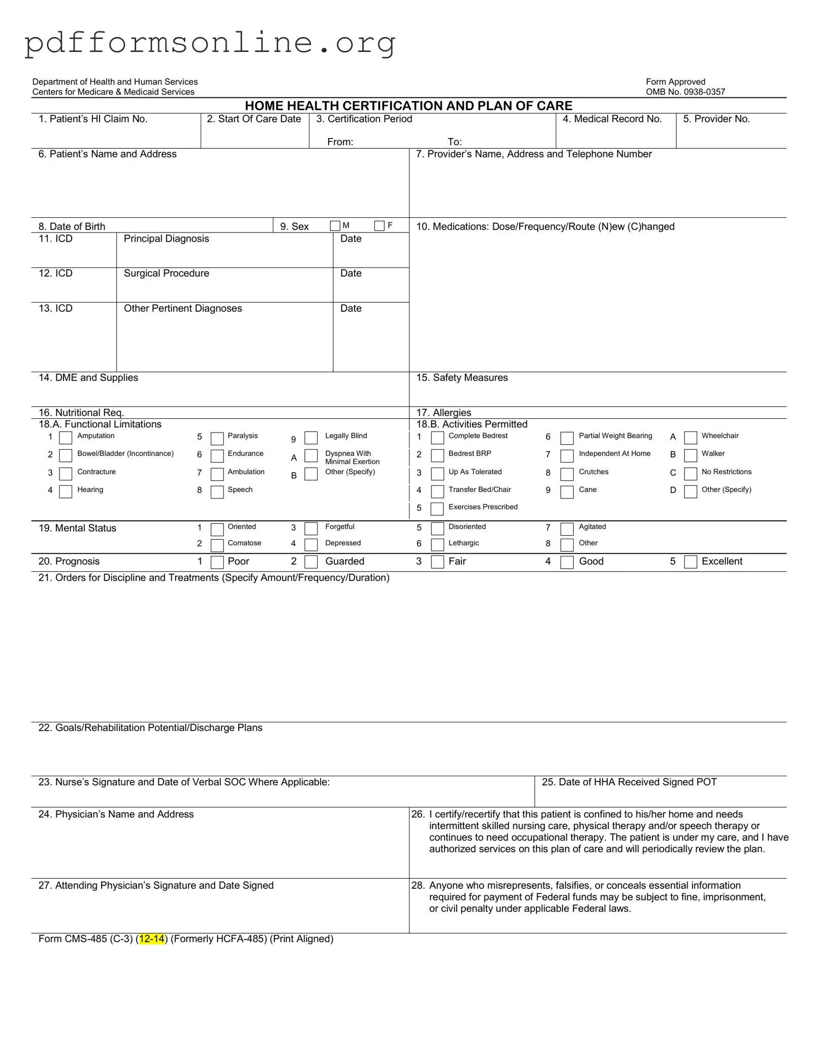 Cms 485 Template