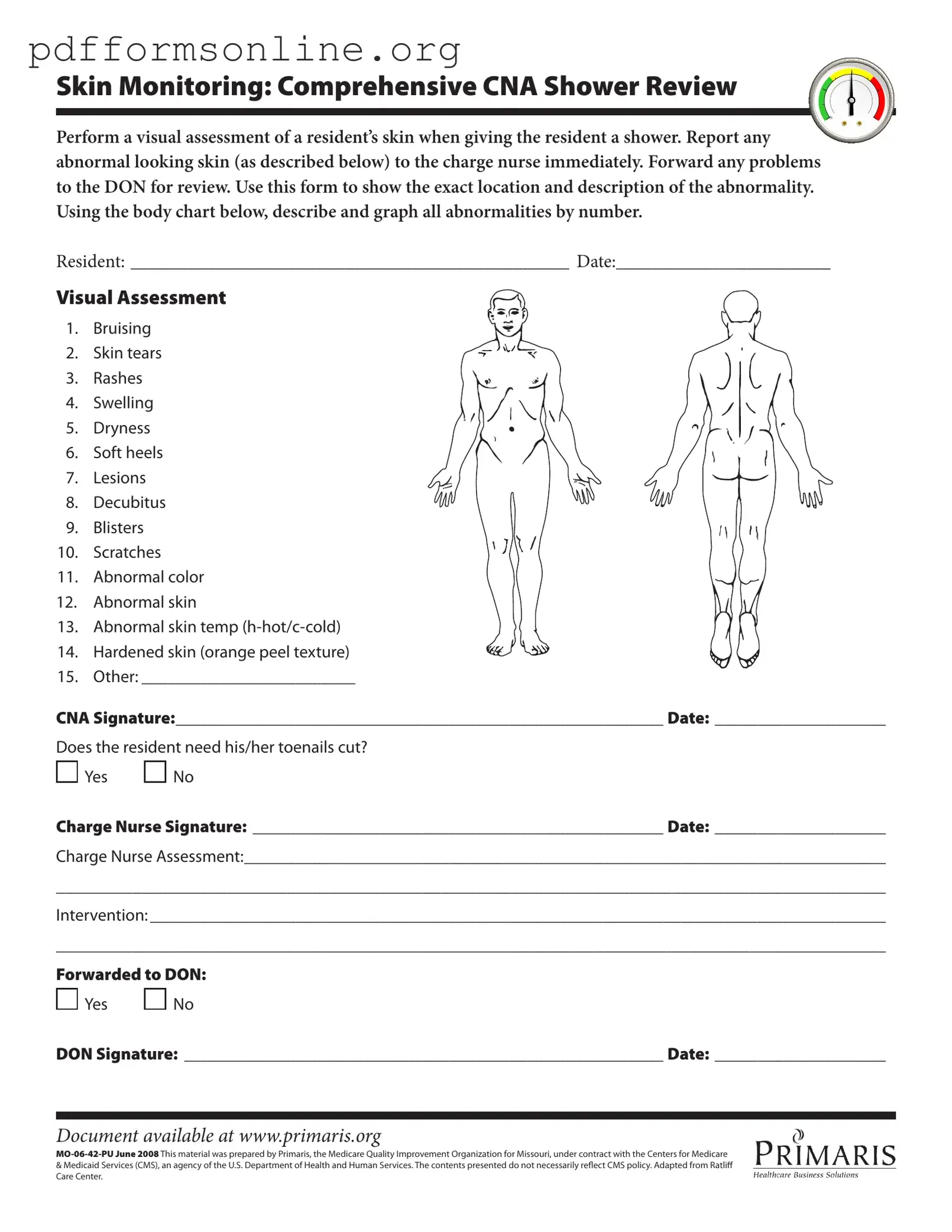 Cna Shower Sheets Template