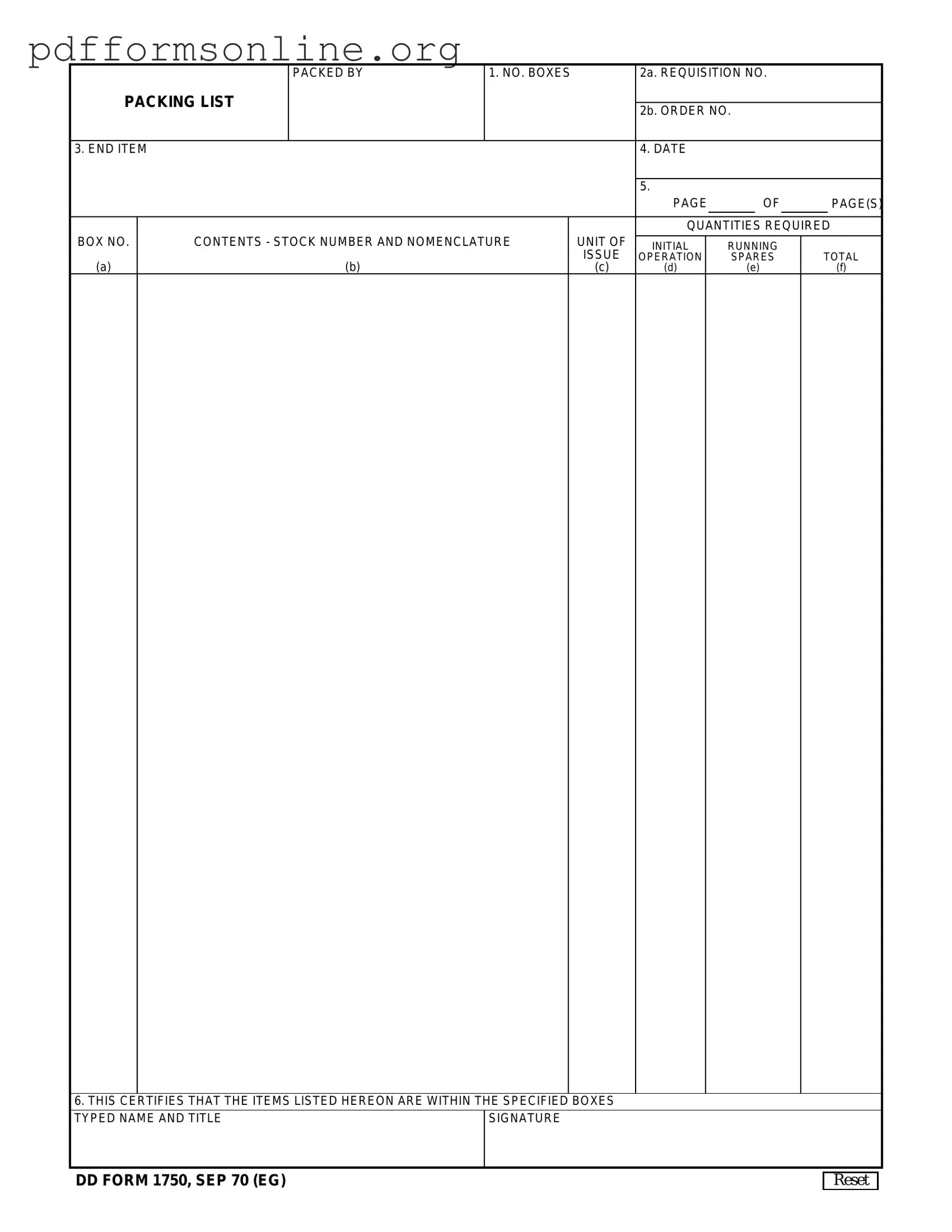 Dd 1750 Template