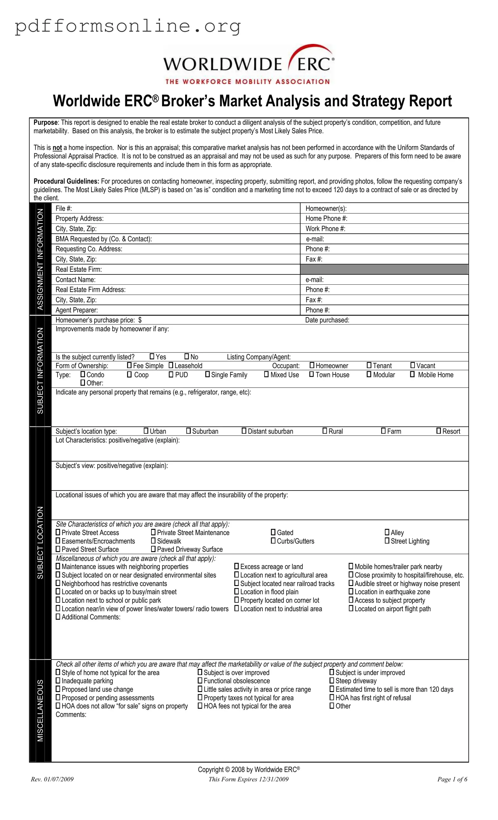 Erc Broker Market Analysis Template