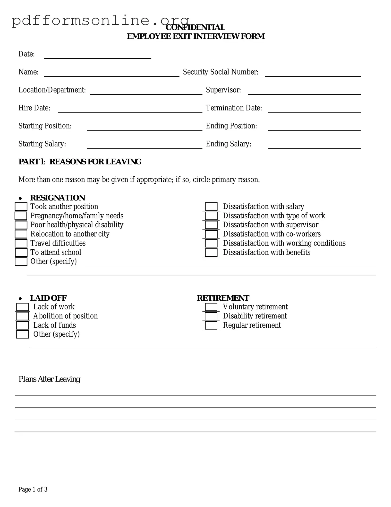 Exit Interview Template