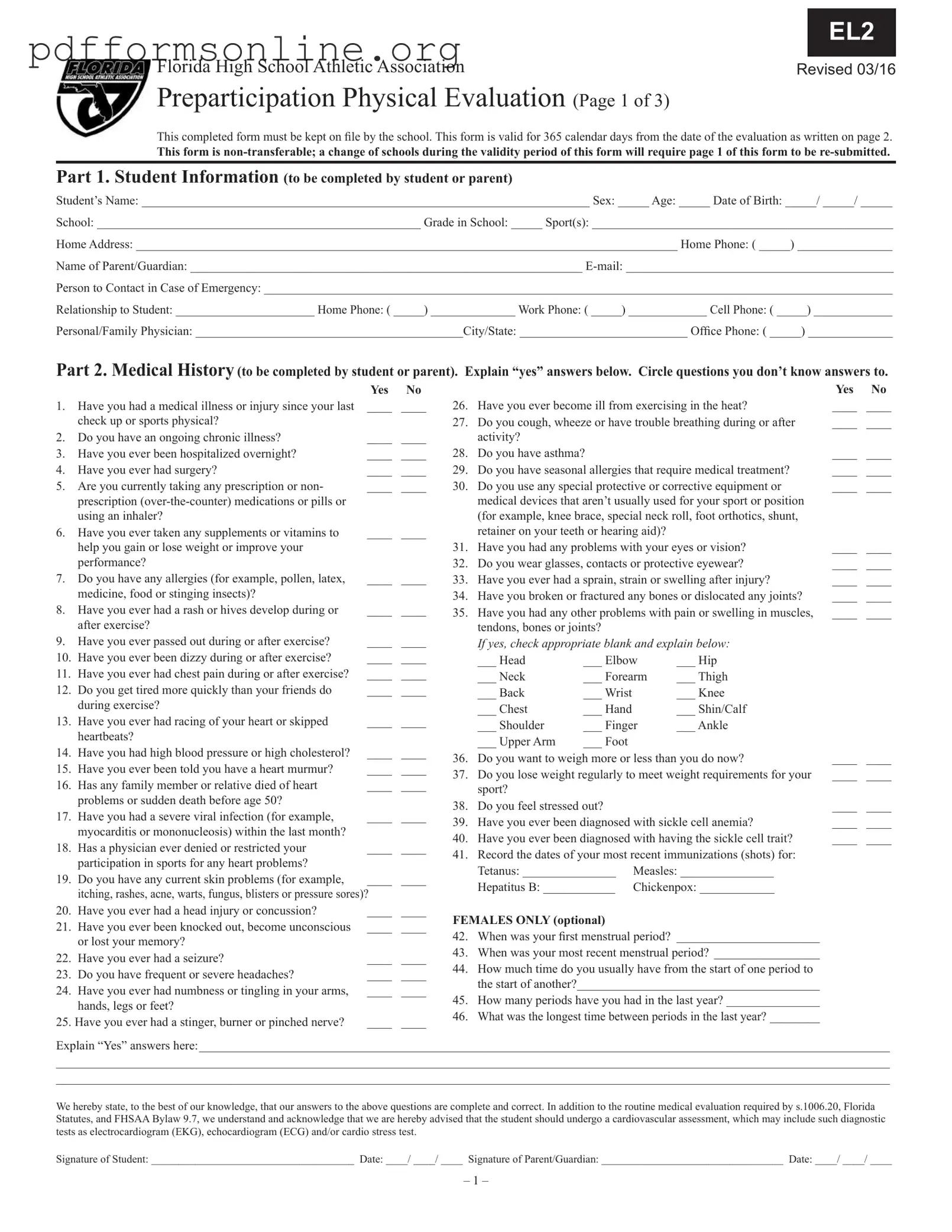 Fhsaa El 2 Template