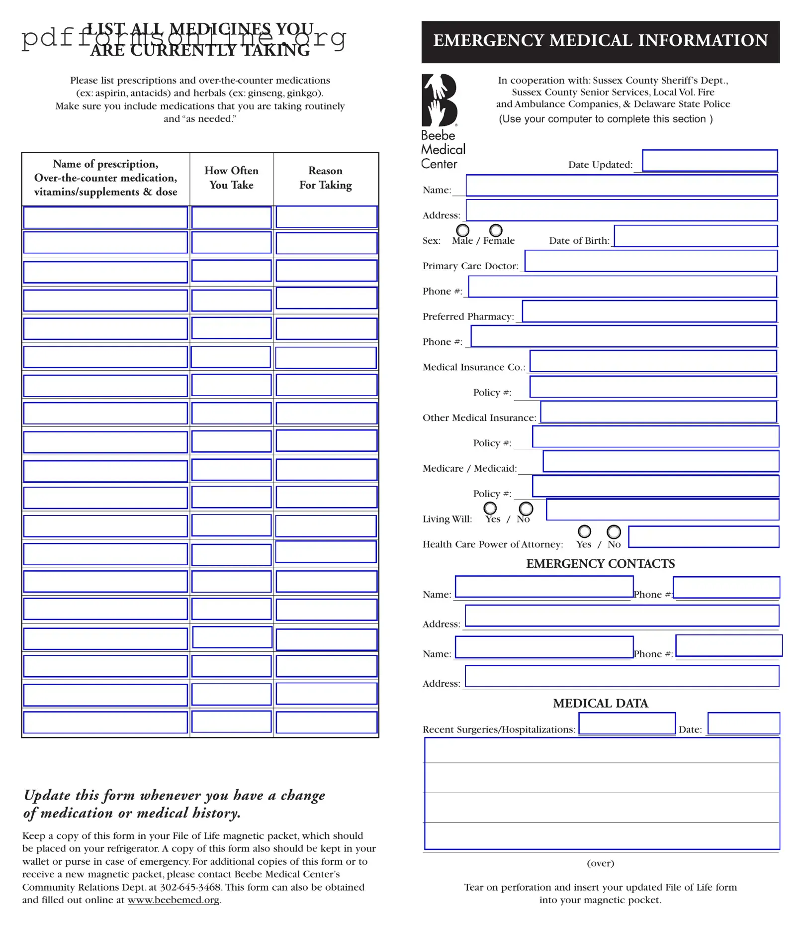 File Of Life Template
