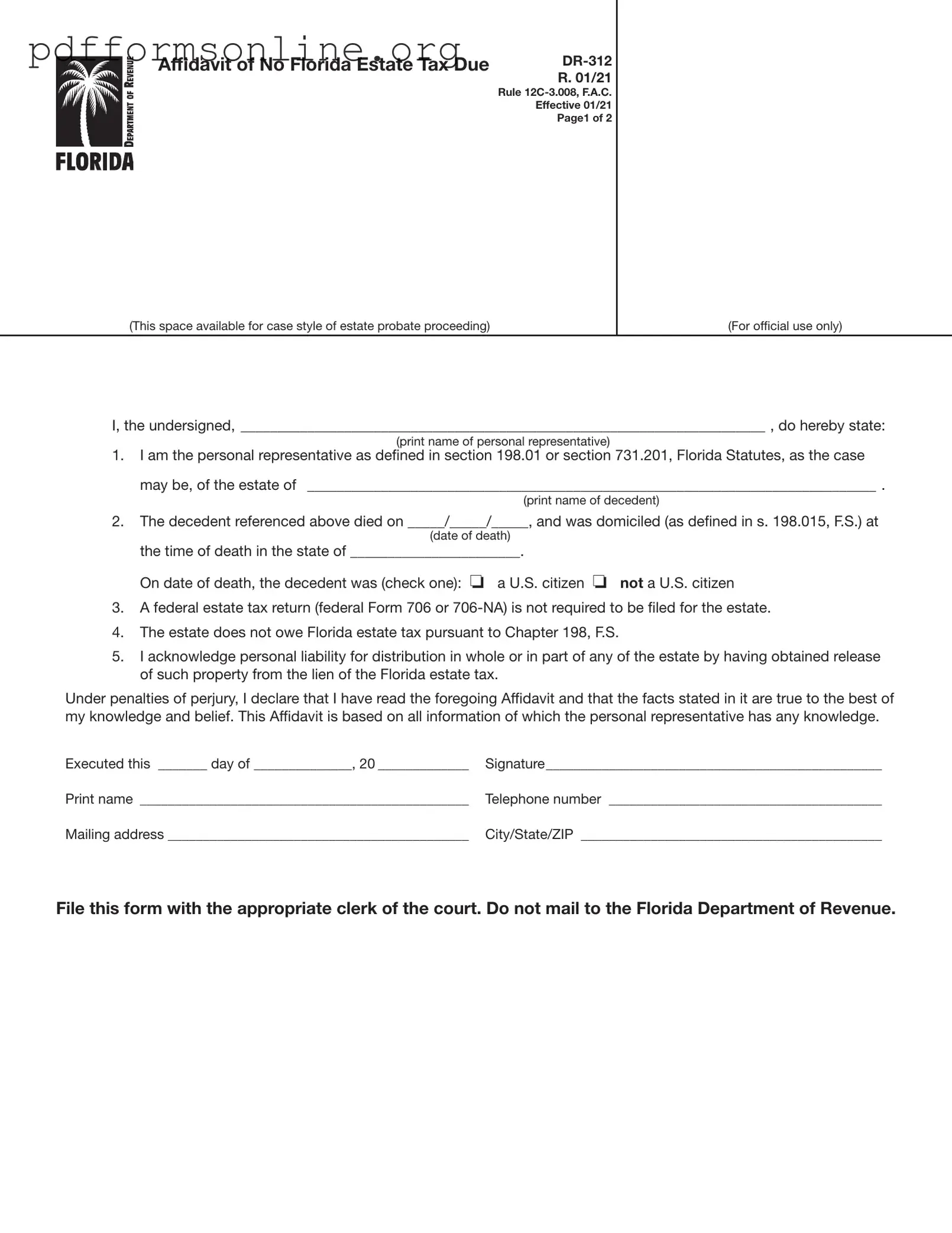Fl Dr 312 Template