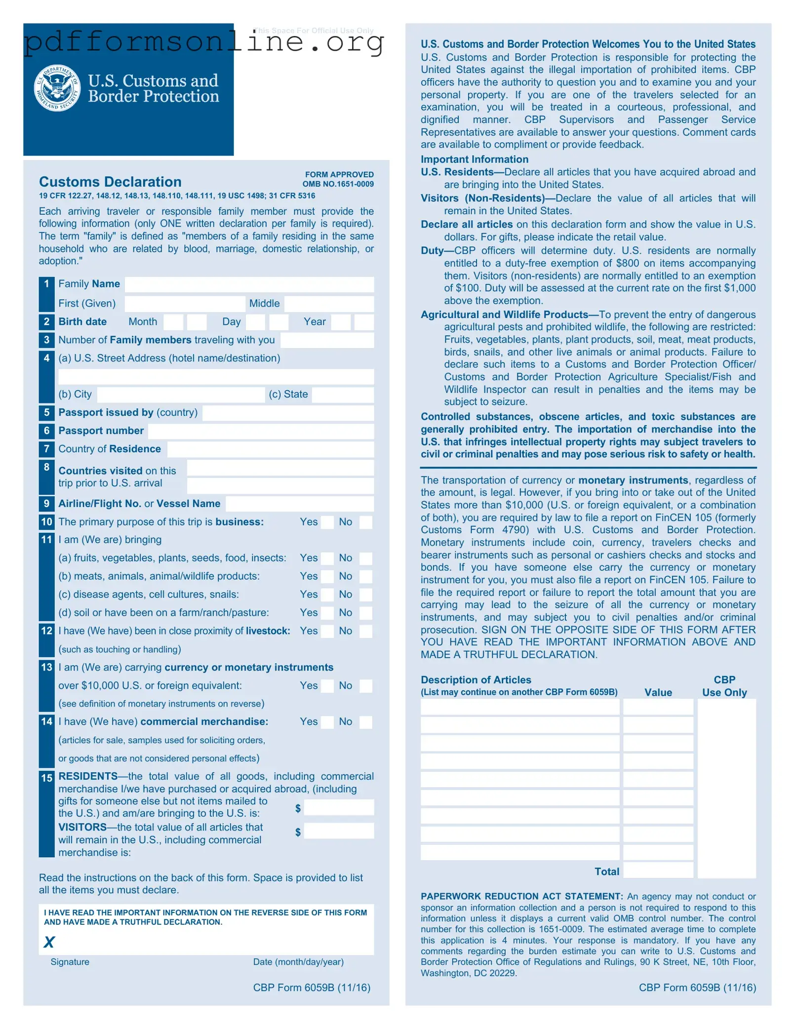 CBP 6059B Template