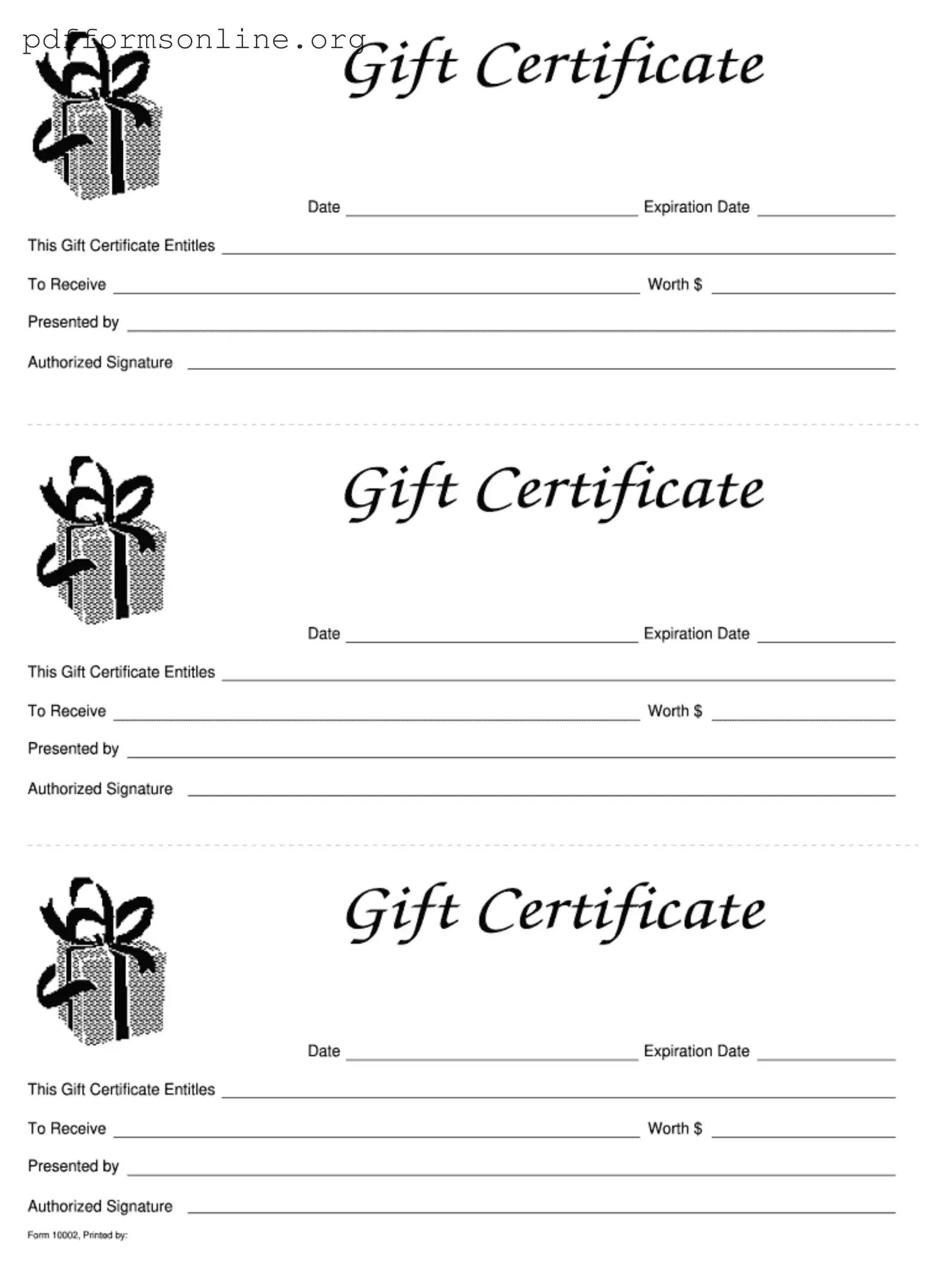 Gift Certificate Template