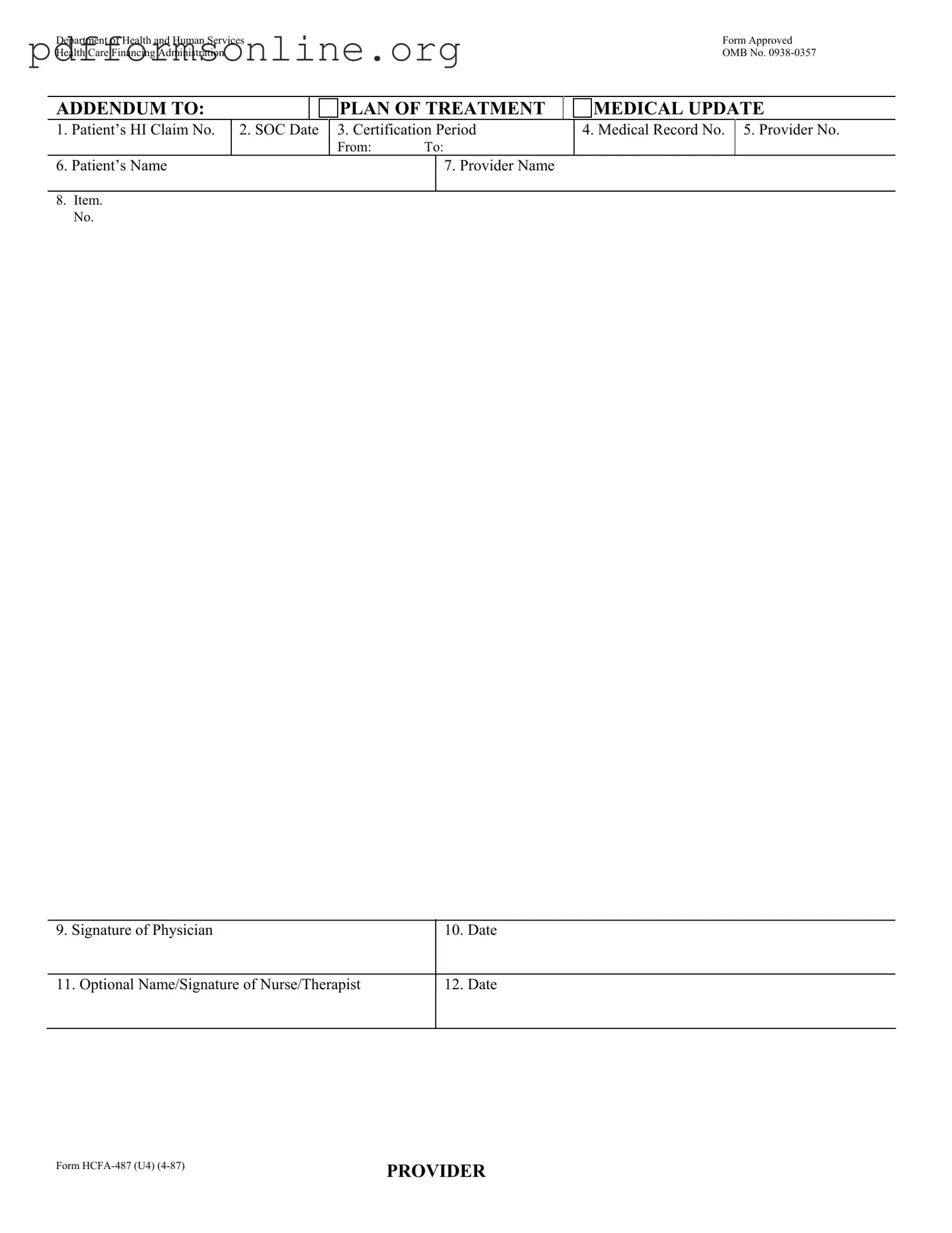 Hcfa 487 Template