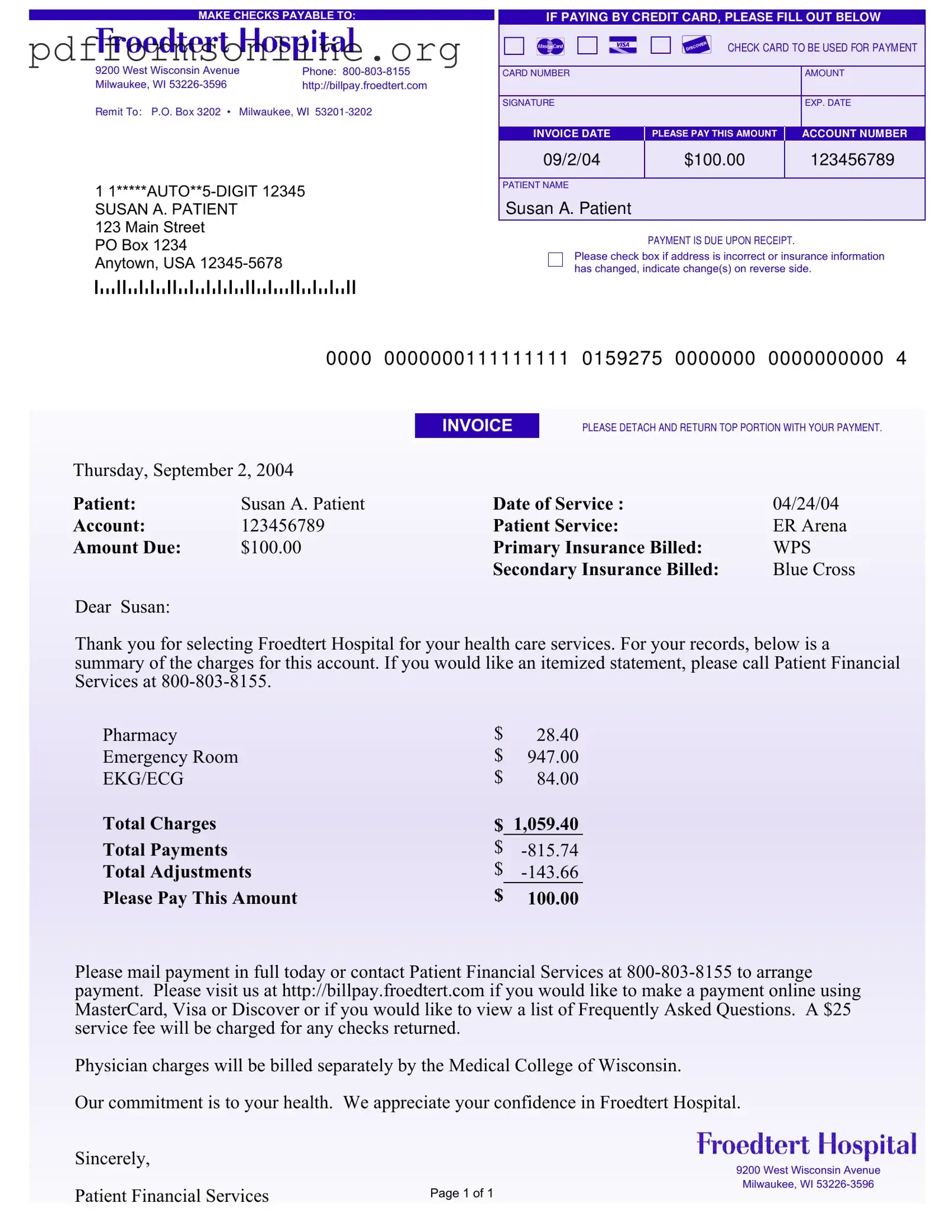 Hospital Bill Template