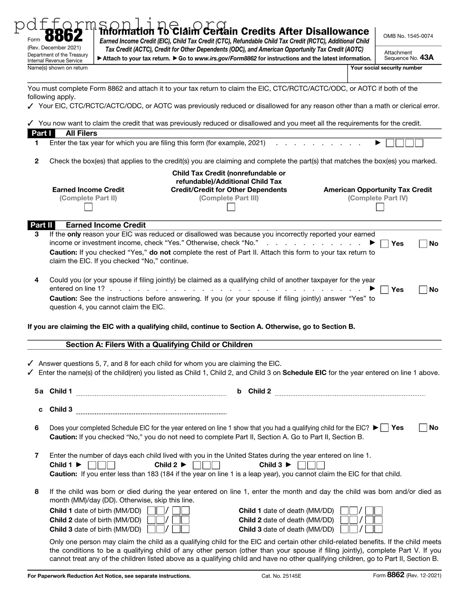 IRS 8862 Template