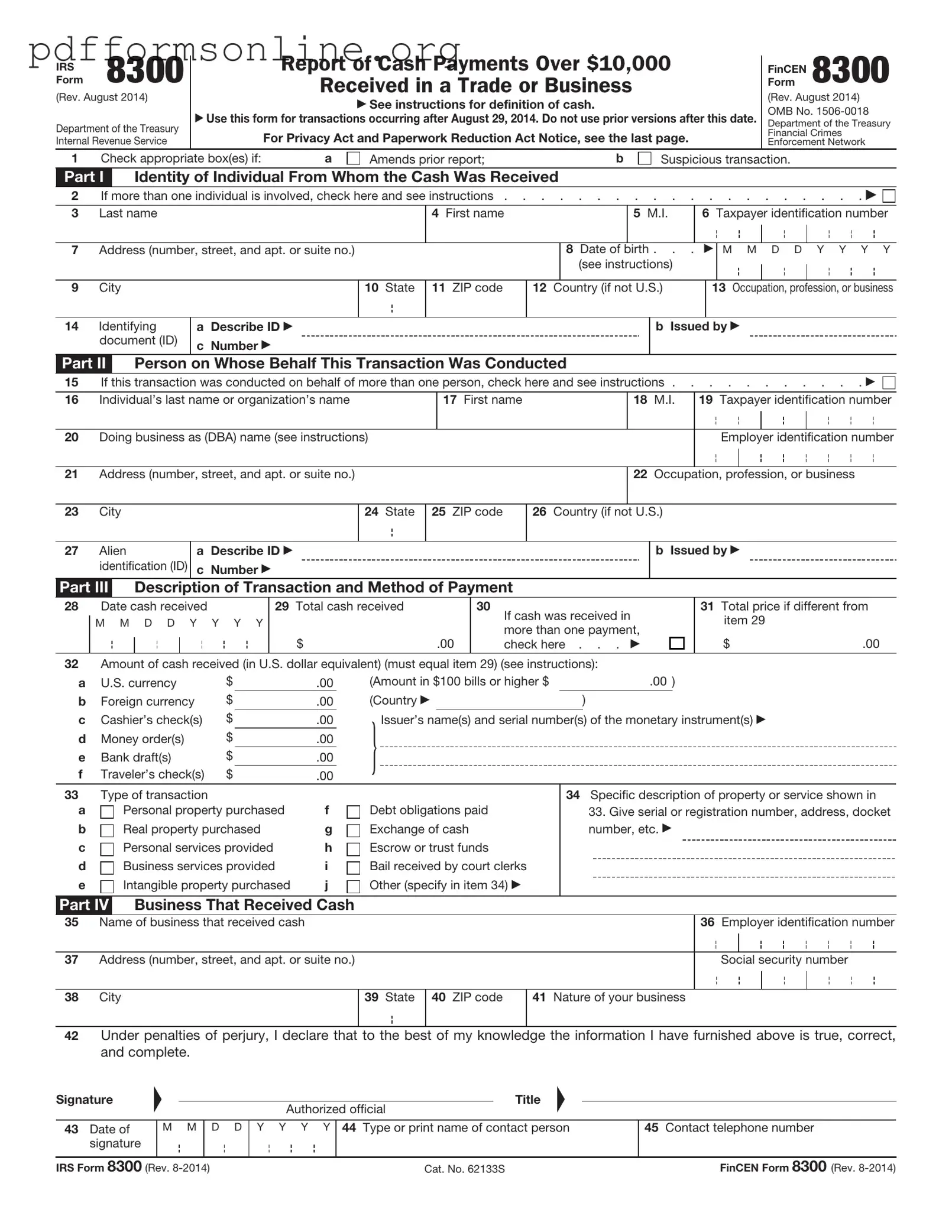 IRS 8300 Template