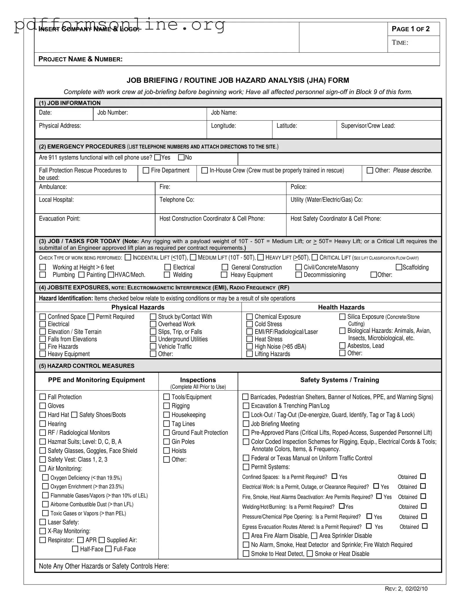 Job Briefing Template