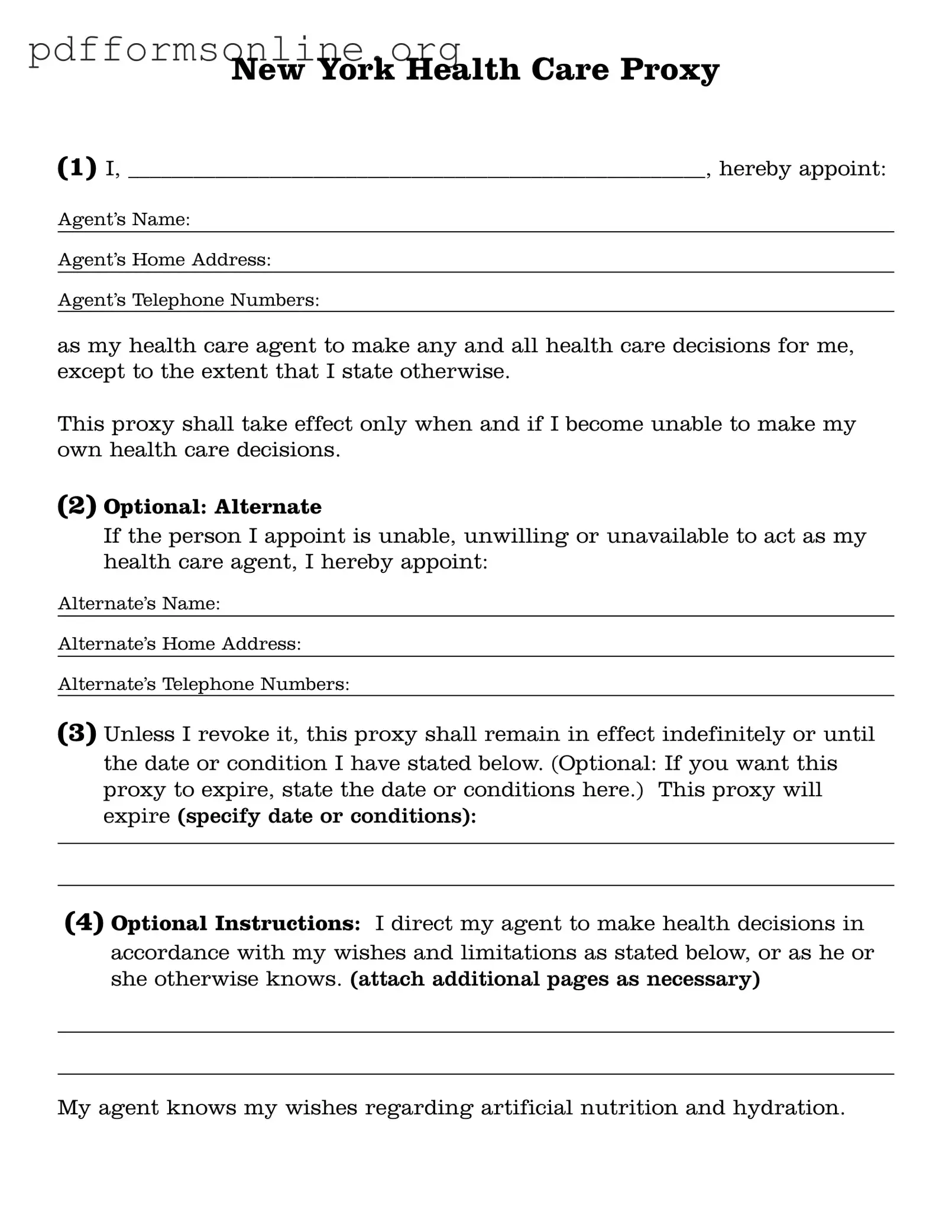 Ny Health Proxy Template