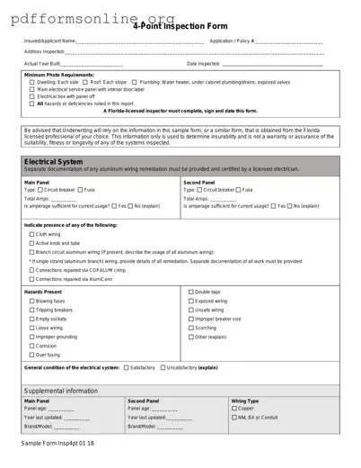 4 Point Inspection Template