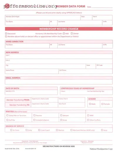 American Legion Transfer Template