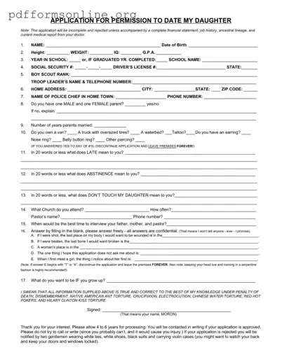 Application Date Daughter Template