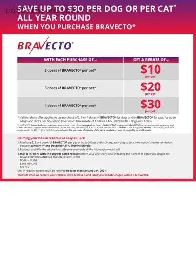 Bravecto rebate form Template