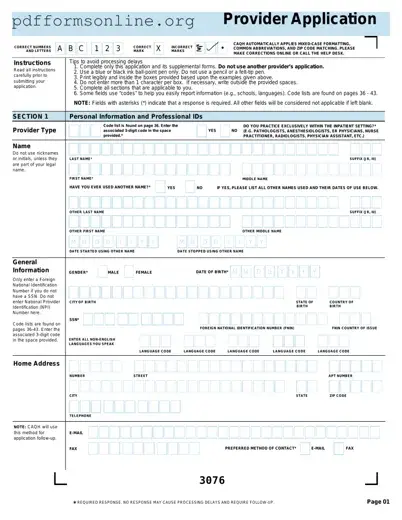 Caqh Provider Application Template