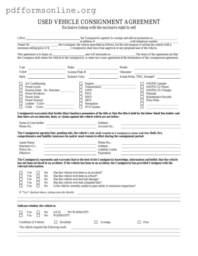 Car Consignment Template