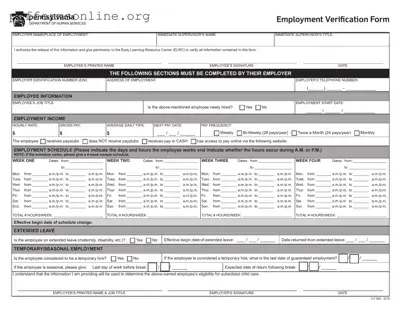 Ccis Employment Verification Template