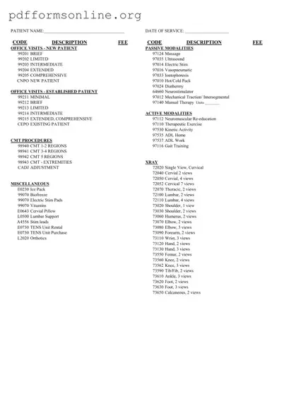 Chiropractic Superbill Template