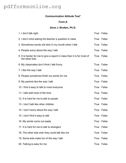 Communication Attitude Test A Template