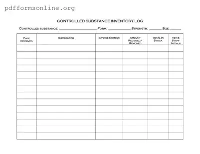 Controlled Drug Log Template
