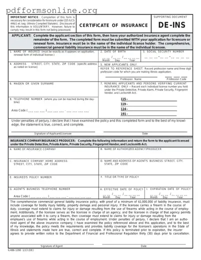 De Ins Illinois Template