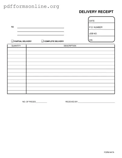 Delivery Receipt Template