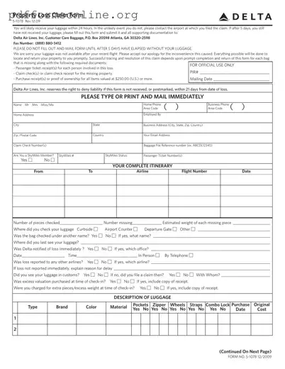 Delta Property Template