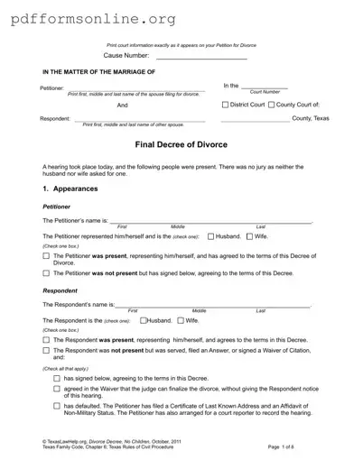 Divorce Decree Template