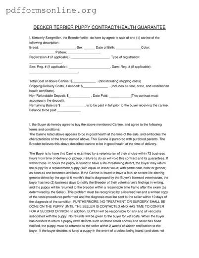 Health Guarantee Template