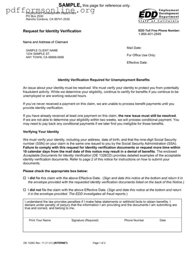 Edd Ideninty Verification Template