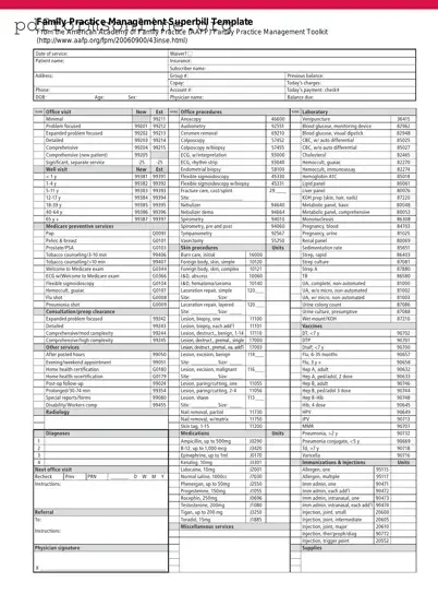 Family Practice Superbill Template