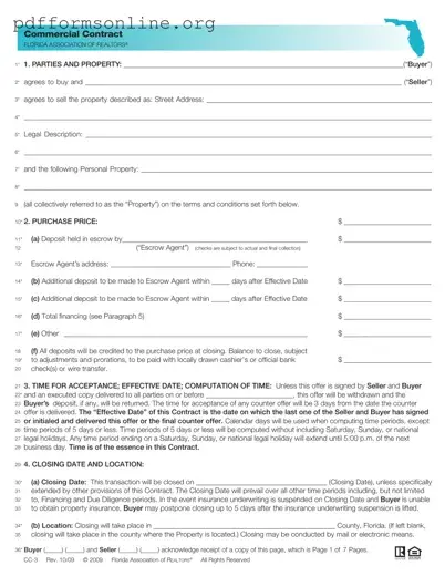 Florida Commercial Contract Template