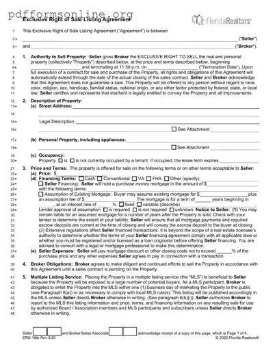 Florida Listing Agreement Template