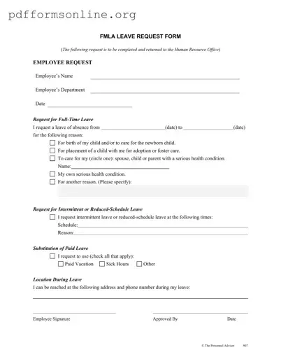 Fmla Leave Template