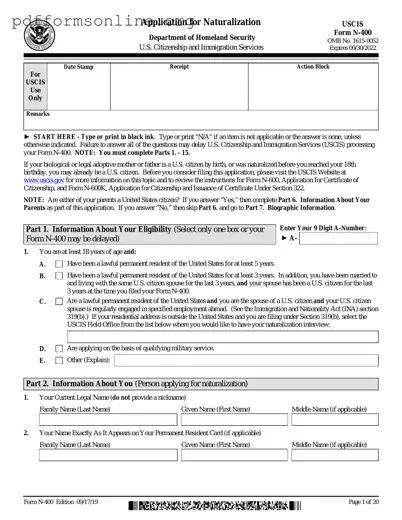 USCIS N-400 Template