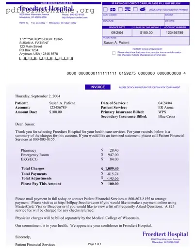 Hospital Bill Template