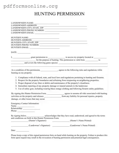 Hunter Permission Template