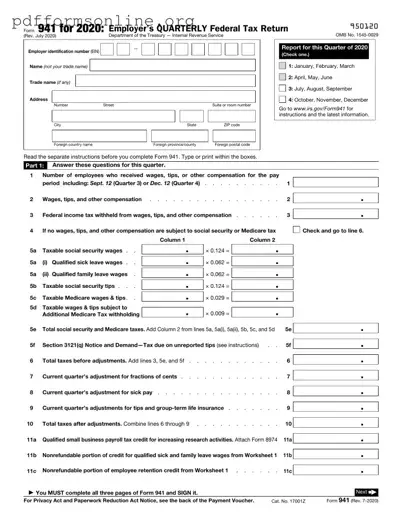 IRS 941 Template