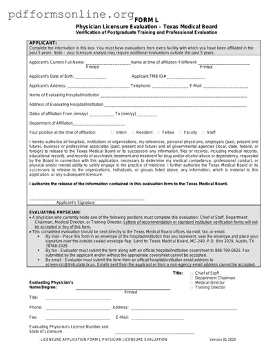 L For Texas Medical Board Template