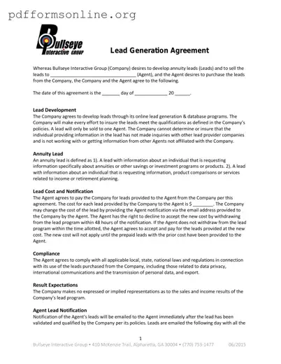 Lead Generation Agreement Template
